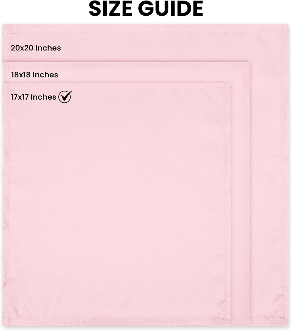 6 Pack Cloth Napkins 18x18 Inches, 100% Polyester Hemmed Edges, Washable and Reusable Ideal for Parties, Weddings and Dinners