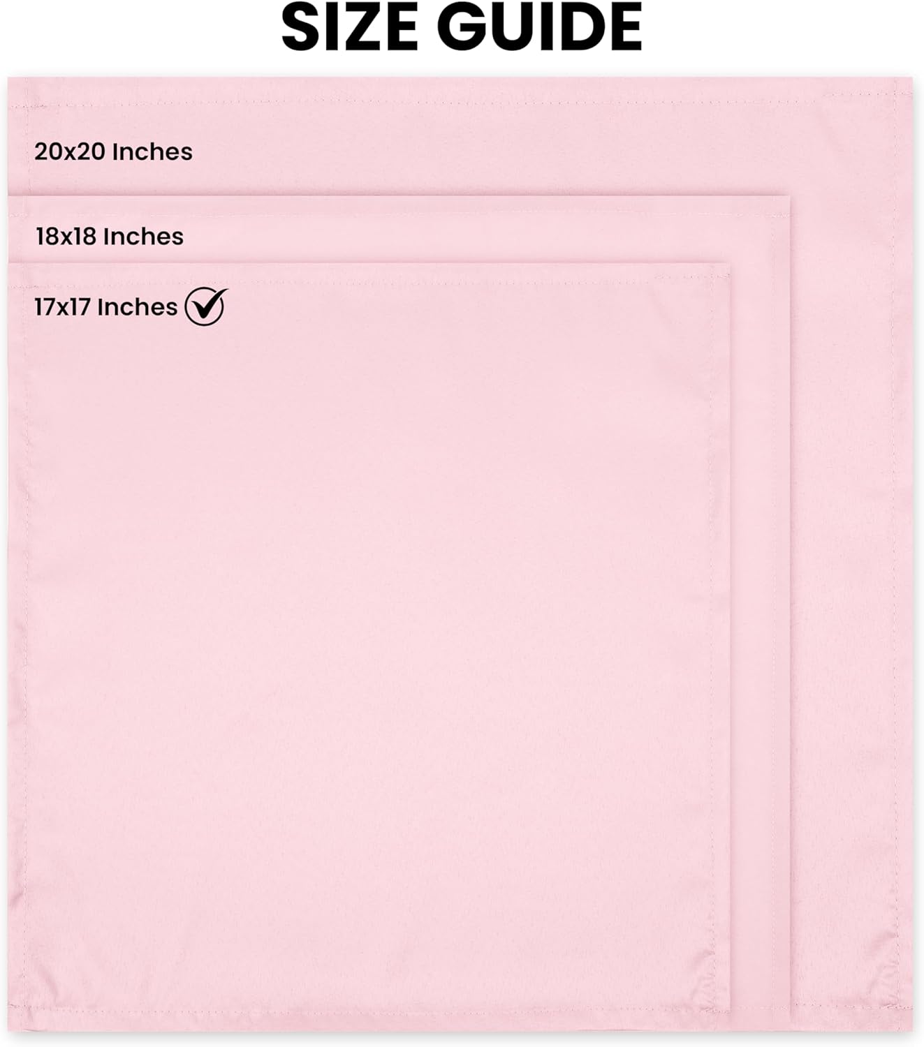 6 Pack Cloth Napkins 18x18 Inches, 100% Polyester Hemmed Edges, Washable and Reusable Ideal for Parties, Weddings and Dinners