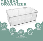 Tea Bag Organizer Stackable with Clear Top Lid, Kitchen Cabinet Pantry Storage Box for Tea Bags & Coffee Pods