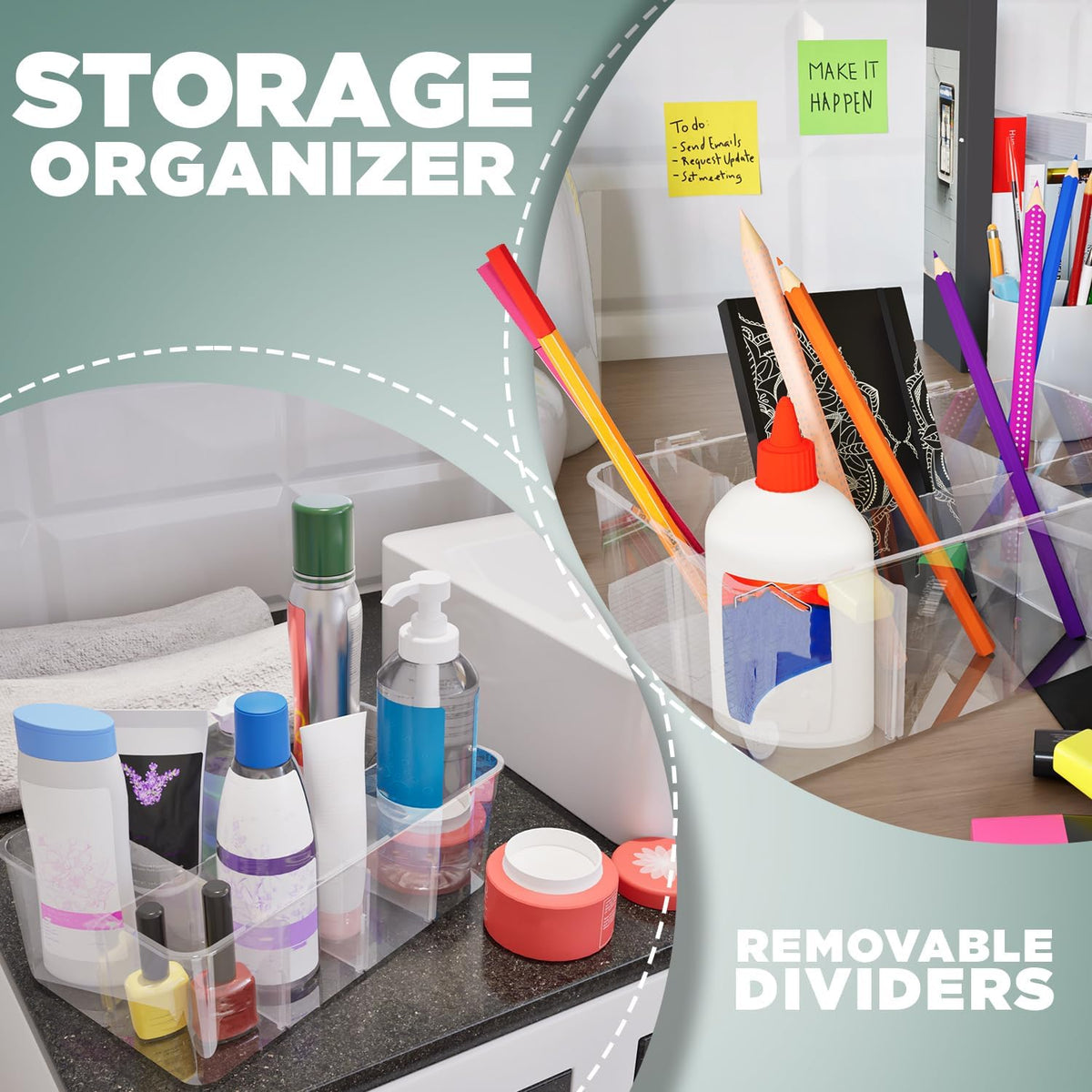 Tea Bag Organizer Stackable with Clear Top Lid, Kitchen Cabinet Pantry Storage Box for Tea Bags & Coffee Pods