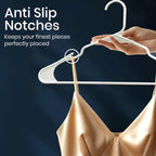 Plastic Hangers for Clothes Pack of 12, Space Saving Notched Wardrobe Hangers for Shirts, Dresses & Daily Use