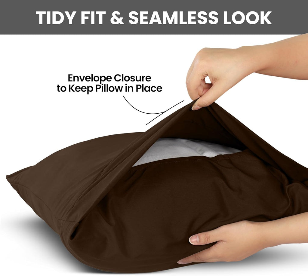 Pillowcases Pack of 2 – Ultra Soft Brushed Microfiber, Envelope Closure, Shrinkage & Fade Resistant, Queen (20x30 Inches) | King (20x40 Inches)