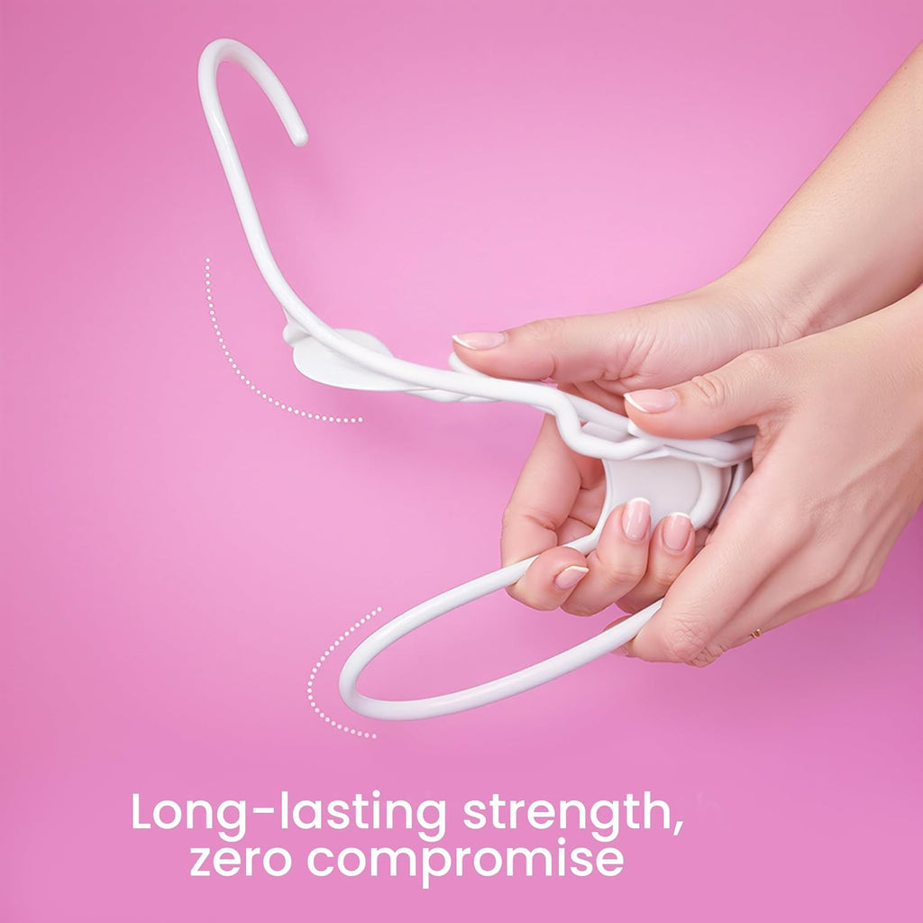 Plastic Hangers for Clothes Pack of 12, Space Saving Notched Wardrobe Hangers for Shirts, Dresses & Daily Use