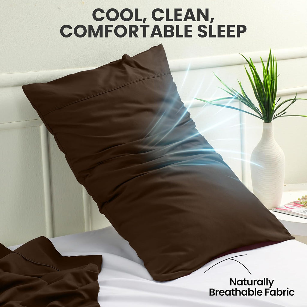 Pillowcases Pack of 2 – Ultra Soft Brushed Microfiber, Envelope Closure, Shrinkage & Fade Resistant, Queen (20x30 Inches) | King (20x40 Inches)