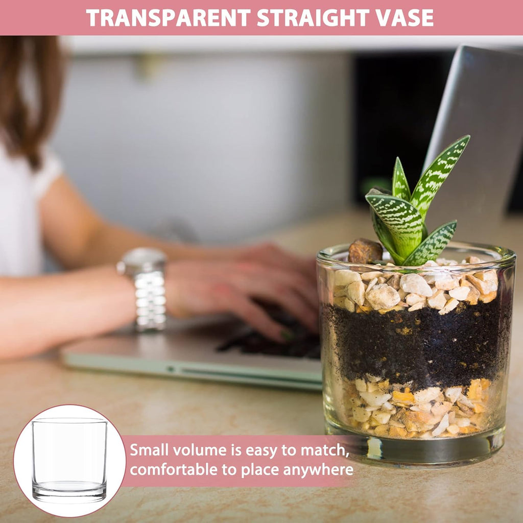 3.7-Inch Clear Plastic Acrylic Cylinder Vases - Versatile Centerpieces for Home, Weddings & Parties