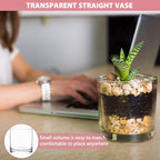 3.7-Inch Clear Plastic Acrylic Cylinder Vases - Versatile Centerpieces for Home, Weddings & Parties