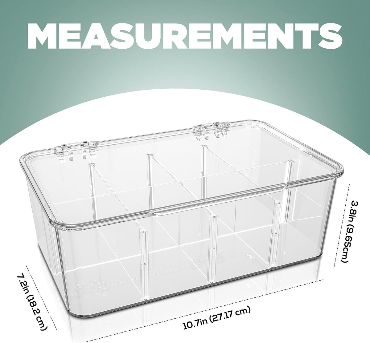 Tea Bag Organizer Stackable with Clear Top Lid, Kitchen Cabinet Pantry Storage Box for Tea Bags & Coffee Pods
