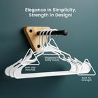 Plastic Hangers for Clothes Pack of 12, Space Saving Notched Wardrobe Hangers for Shirts, Dresses & Daily Use