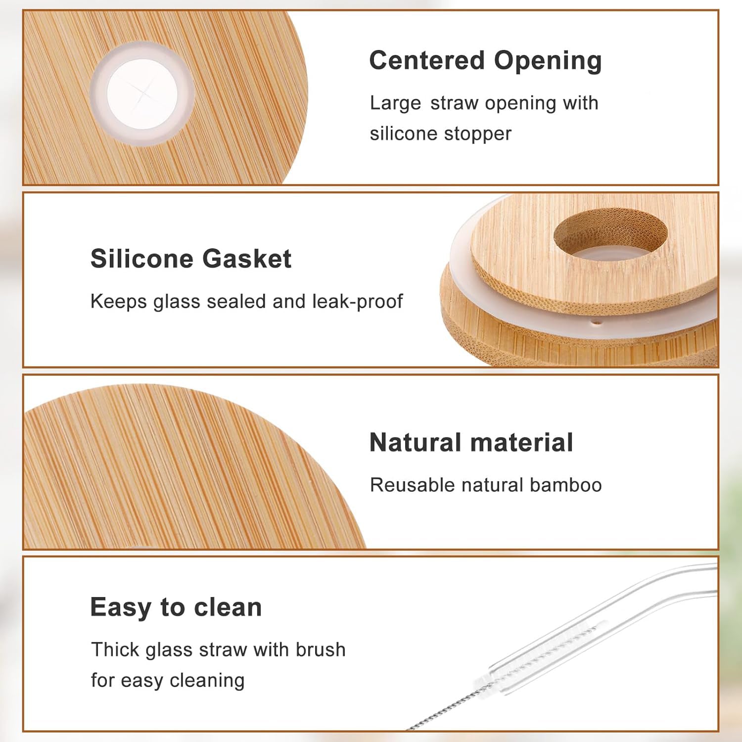 16oz Acrylic Sipper Tumbler with Bent Straw – BPA Free, Airtight Wooden Lid, Crystal Clear Body – Durable & Stylish Cup for Home, Office, Picnic, Outdoor Parties