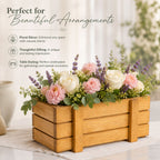 Rustic Wooden Planter & Storage Box | Decorative Wooden Box for Plants, Flowers & Kitchen Organizer