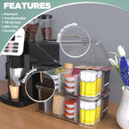 Tea Bag Organizer Stackable with Clear Top Lid, Kitchen Cabinet Pantry Storage Box for Tea Bags & Coffee Pods