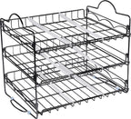 Kitchen Storage Rack Organizer 16.5 x 12.5 x 13.5 Inch, Stackable, Holds Upto 36 Cans for Kitchen Cabinet or Pantry Fast Forward