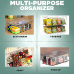 Tea Bag Organizer Stackable with Clear Top Lid, Kitchen Cabinet Pantry Storage Box for Tea Bags & Coffee Pods