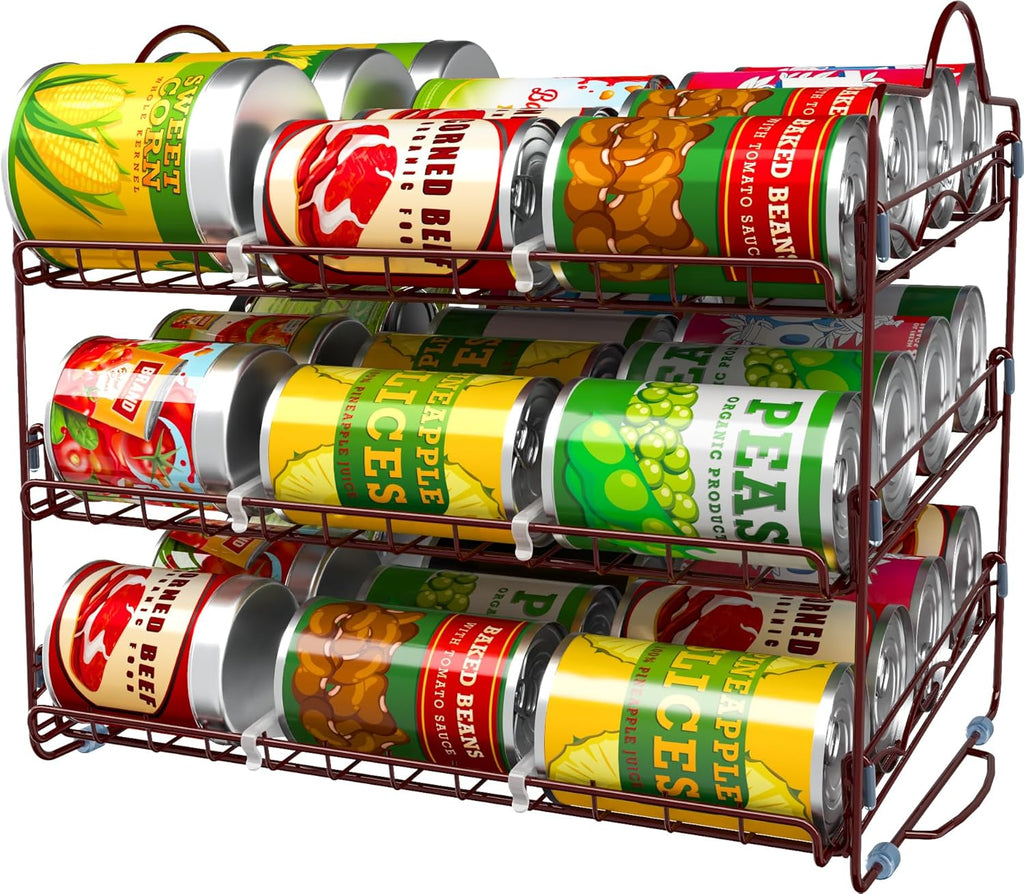 kitchen storage rack organizer stackable pantry cabinet rack for cans and jars - size and design view