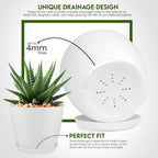 5pcs Modern Plastic Flower Pot Set with Drainage Holes & Trays, Indoor Outdoor Plant Pots for Home, Balcony & Garden