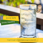 Unbreakable Plastic Tumblers (Set of 6) Large-474ml BPA-Free Acrylic Glasses for Home & Outdoors - Stackable, Reusable, Lead-Free, and Dishwasher Safe - Clear Plastic Drinking Glasses