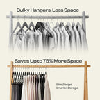 Premium Velvet Hangers Pack of 10, Non-Slip Clothes Hangers with Tie Bar & 360° Rotatable Hook for Wardrobe
