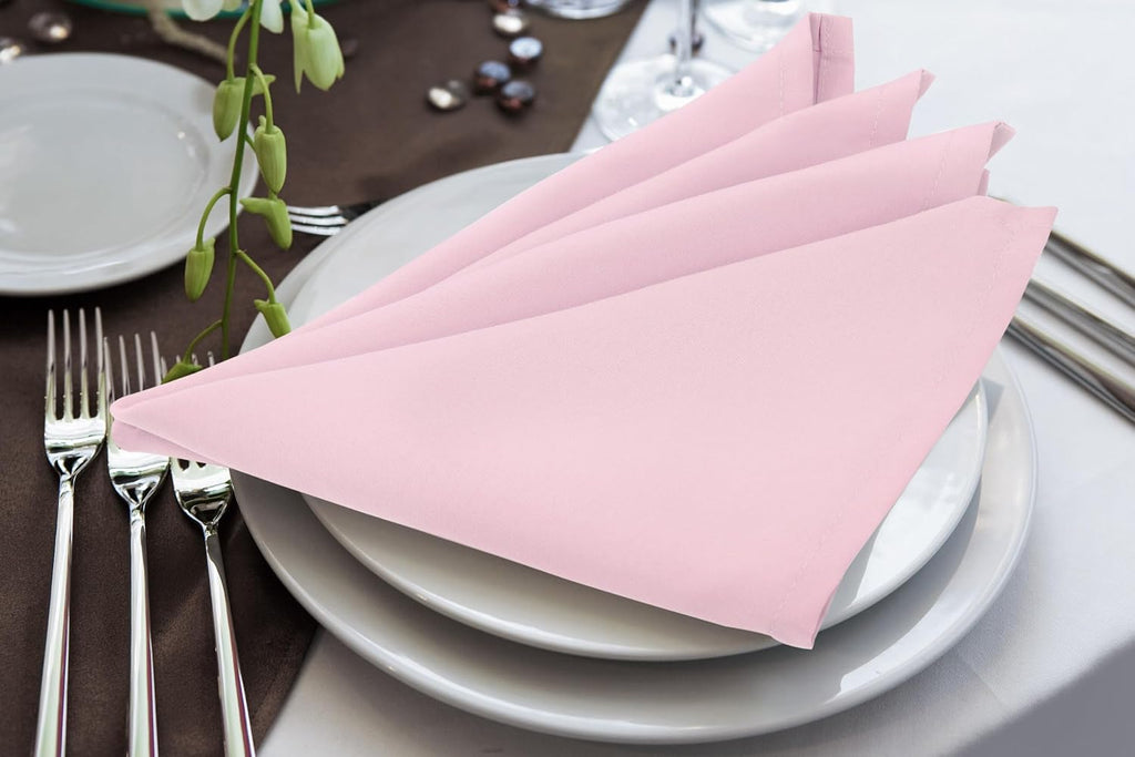 6 Pack Cloth Napkins 18x18 Inches, 100% Polyester Hemmed Edges, Washable and Reusable Ideal for Parties, Weddings and Dinners