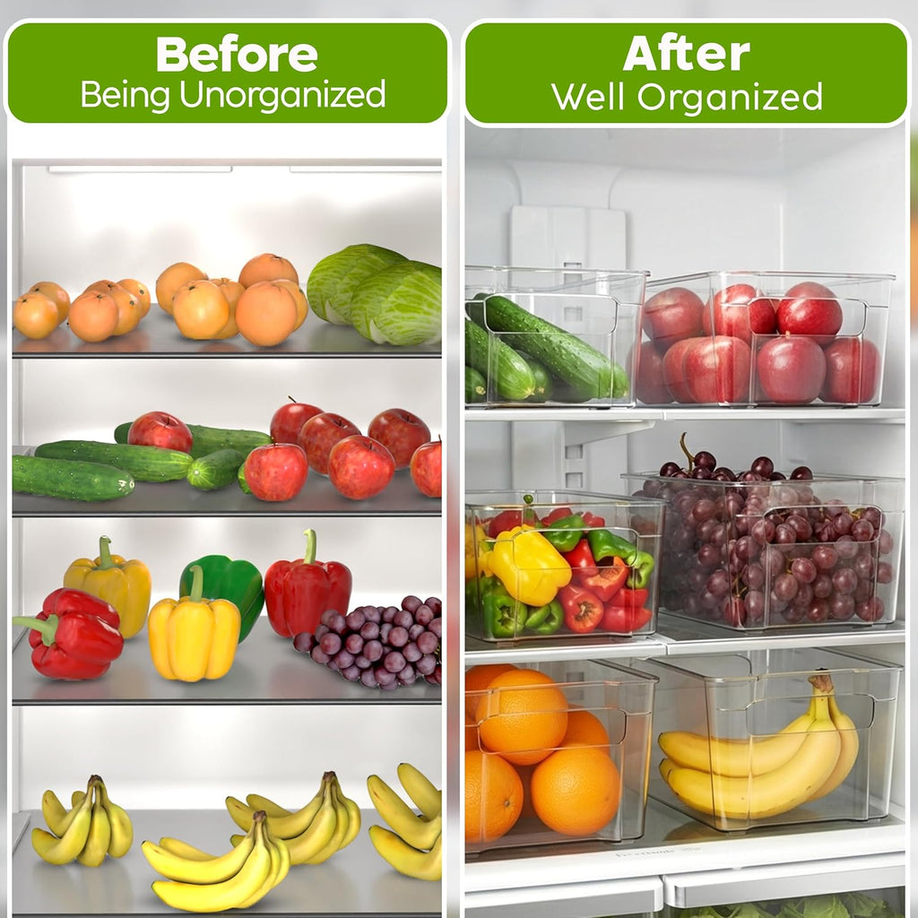 Fridge Organizer 2 Refrigerator Organizer Bins Storage Bins for Freezers Countertops and Cabinets Pantry Organization