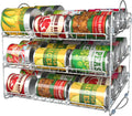 kitchen storage rack organizer stackable pantry cabinet rack for cans and jars - lifestyle use view