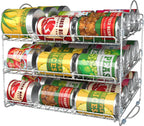 kitchen storage rack organizer stackable pantry cabinet rack for cans and jars - lifestyle use view