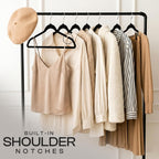 Premium Velvet Hangers Pack of 10, Non-Slip Clothes Hangers with Tie Bar & 360° Rotatable Hook for Wardrobe