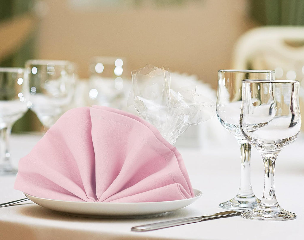 6 Pack Cloth Napkins 18x18 Inches, 100% Polyester Hemmed Edges, Washable and Reusable Ideal for Parties, Weddings and Dinners