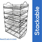 Kitchen Storage Rack Organizer 16.5 x 12.5 x 13.5 Inch, Stackable, Holds Upto 36 Cans for Kitchen Cabinet or Pantry Fast Forward