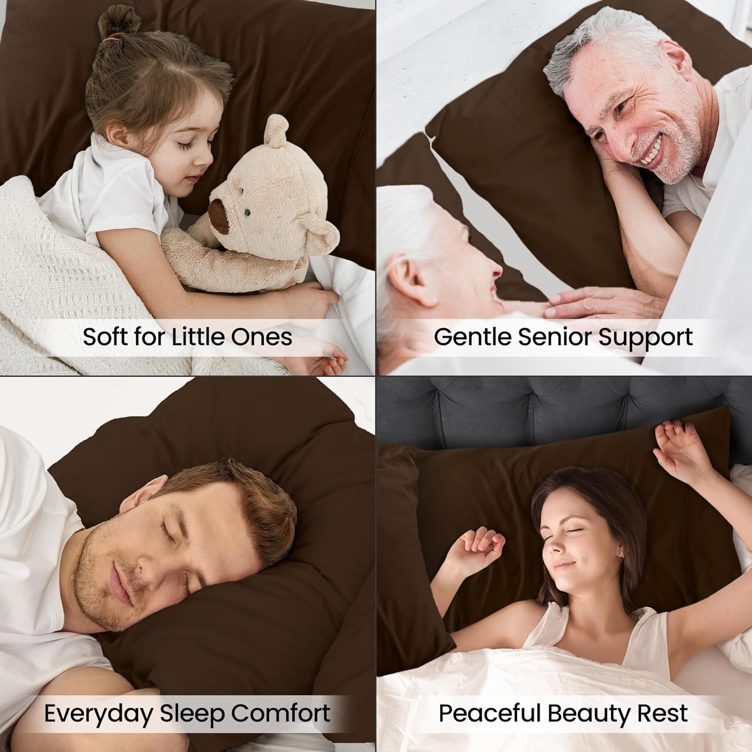 Pillowcases Pack of 2 – Ultra Soft Brushed Microfiber, Envelope Closure, Shrinkage & Fade Resistant, Queen (20x30 Inches) | King (20x40 Inches)