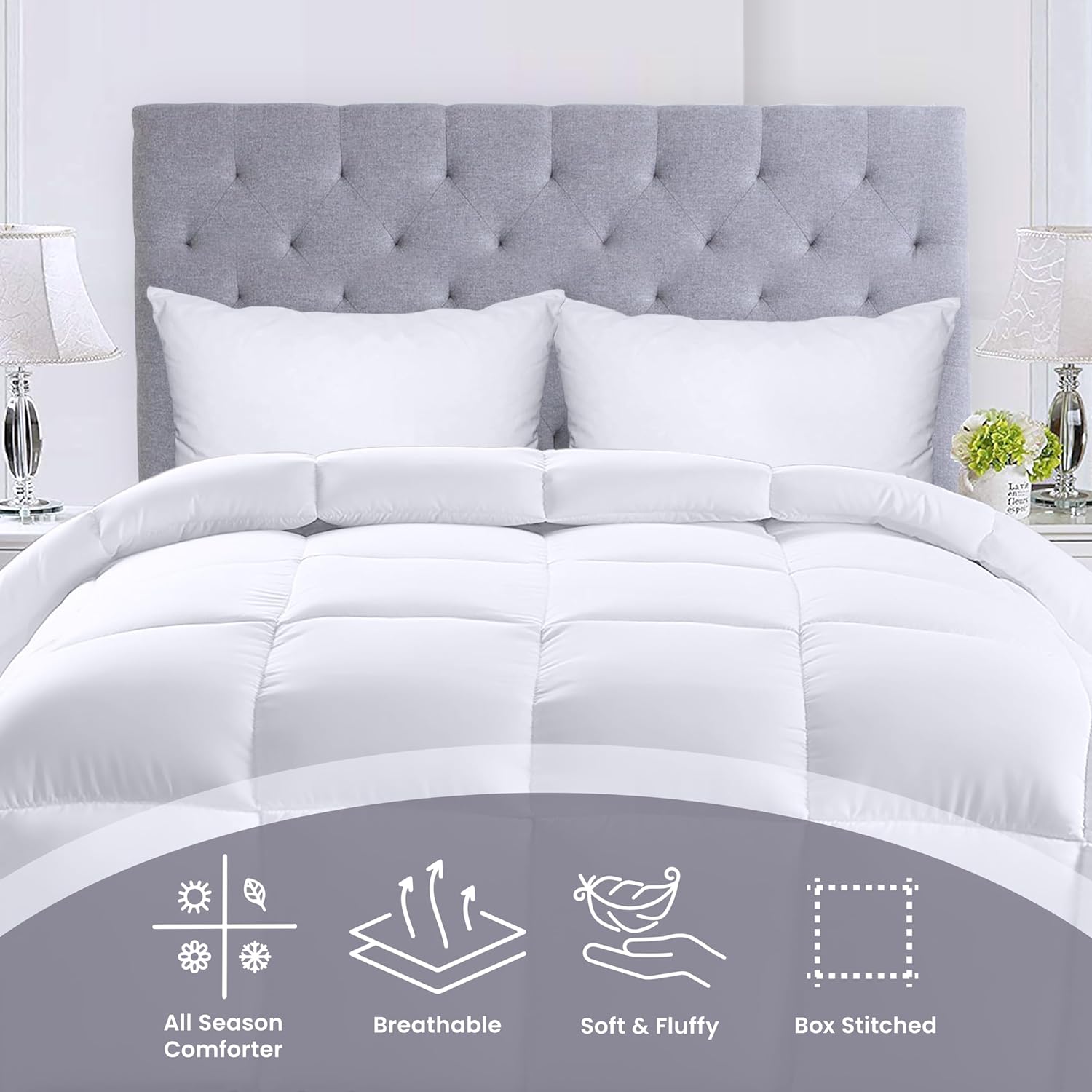 Comforter Razai Ultra Soft Down Alternative Comforter - Plush Siliconized Fiberfill Duvet Insert - Box Stitched All Season