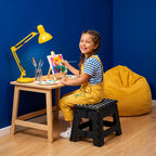 Foldable Step Stool for Kids & Home, Lightweight 11-Inch Wide Plastic Stool with 136kg Capacity for Bathroom Kitchen Use