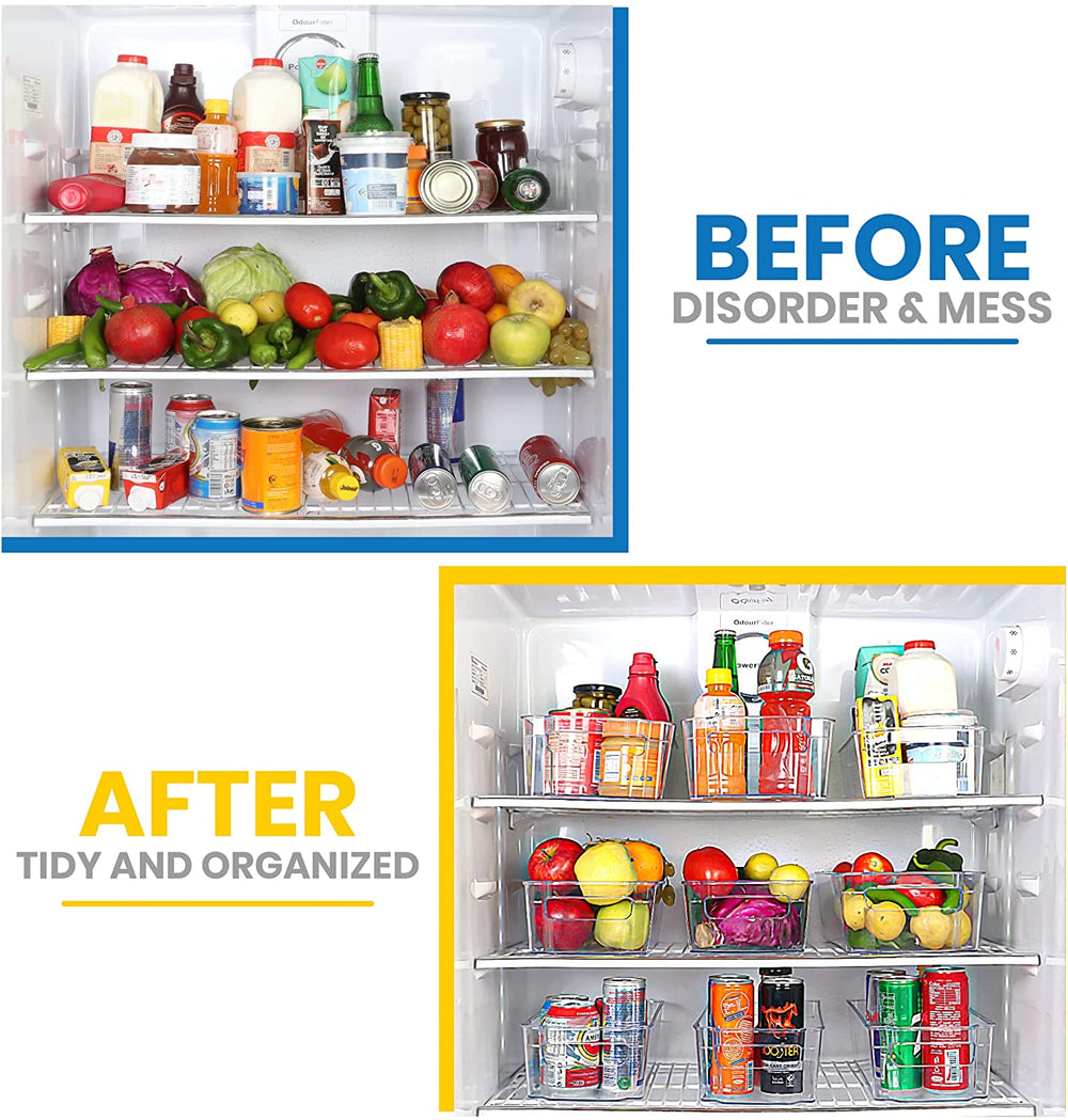 Fridge Organizer 2 Refrigerator Organizer Bins Storage Bins for Freezers Countertops and Cabinets Pantry Organization Fast Forward