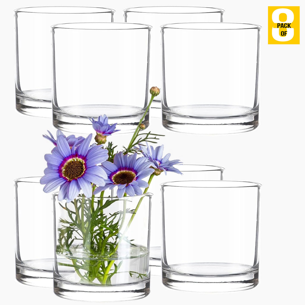 3.7-Inch Clear Plastic Acrylic Cylinder Vases - Versatile Centerpieces for Home, Weddings & Parties