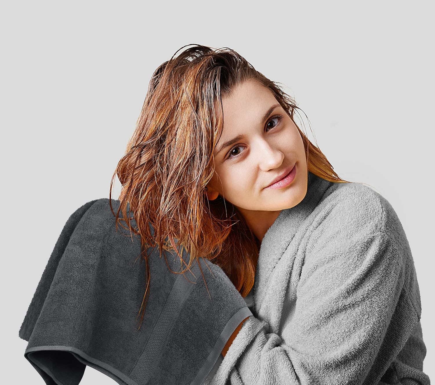 8 Piece Towel Set - 2 Bath Towels, 2 Hand Towels and 4 Washcloths Cotton Hotel Quality Super Soft and Highly Absorbent