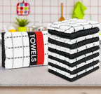 Kitchen Towels 12 Pack, 15 x 25 Inches, 100% Ring Spun Cotton Super Soft and Absorbent Linen Dish, Tea and Bar Towels Set