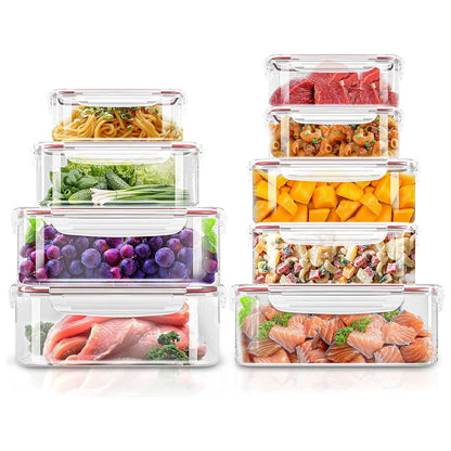 Plastic Food Containers set 3 Containers and 3 Lids Food Storage Containers with Airtight Lids