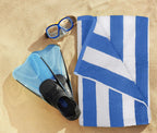 Cabana Stripe Beach Towel, 30 by 60 Inches, Oversized 100% Ring Spun Cotton Pool Towels, Highly Absorbent Quick Dry Bath Towels for Beach