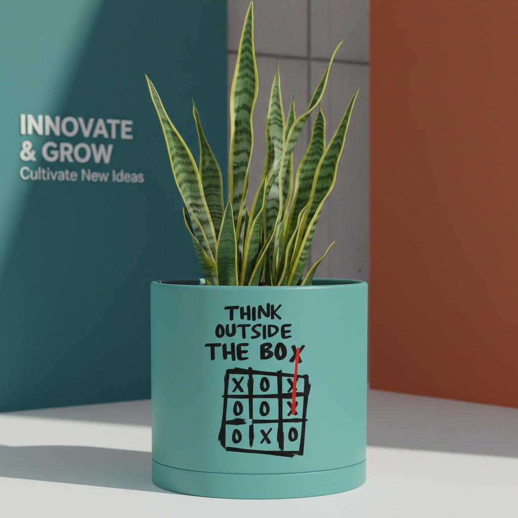 Modern Art Planter Pots with Drainage & Saucer 6-Inch – Custom Trendy Designs