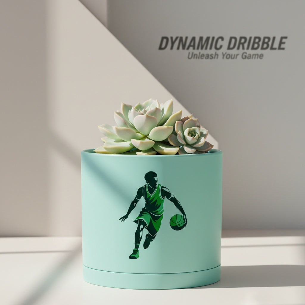 Modern Art Planter Pots with Drainage & Saucer 6-Inch – Custom Trendy Designs