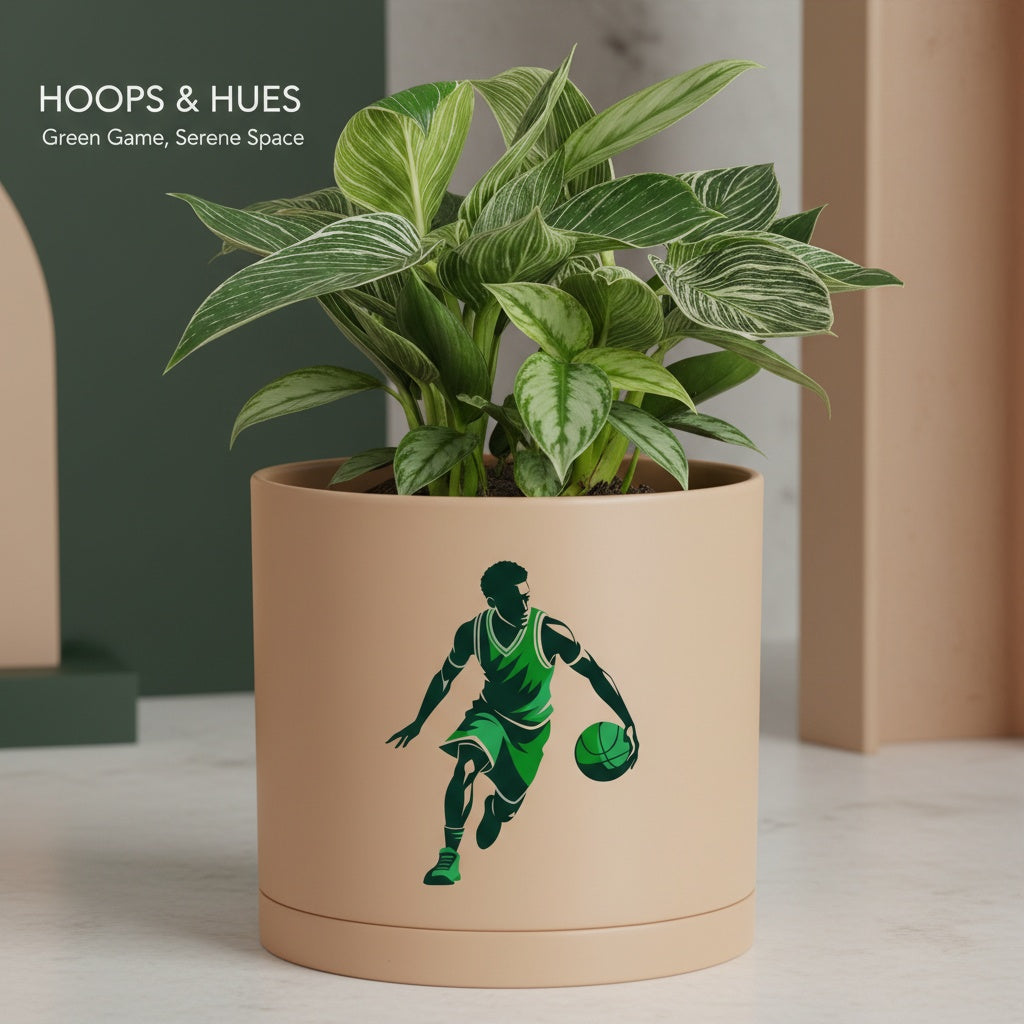 Modern Art Planter Pots with Drainage & Saucer 6-Inch – Custom Trendy Designs