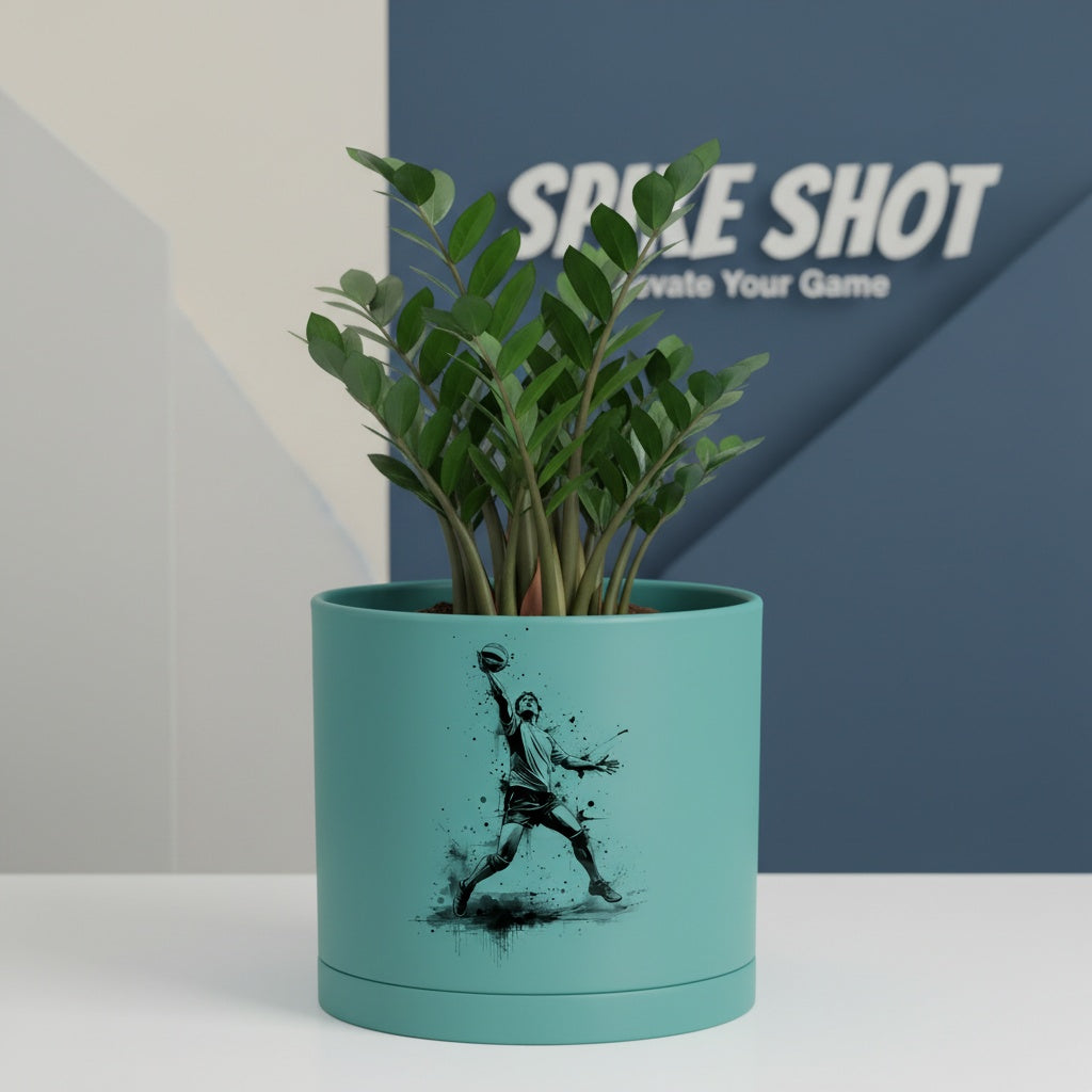 Modern Art Planter Pots with Drainage & Saucer 6-Inch – Custom Trendy Designs