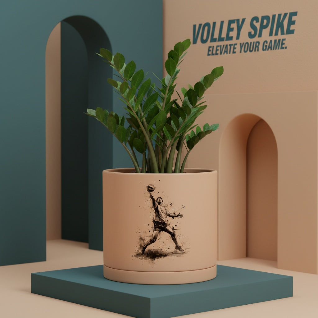 Modern Art Planter Pots with Drainage & Saucer 6-Inch – Custom Trendy Designs