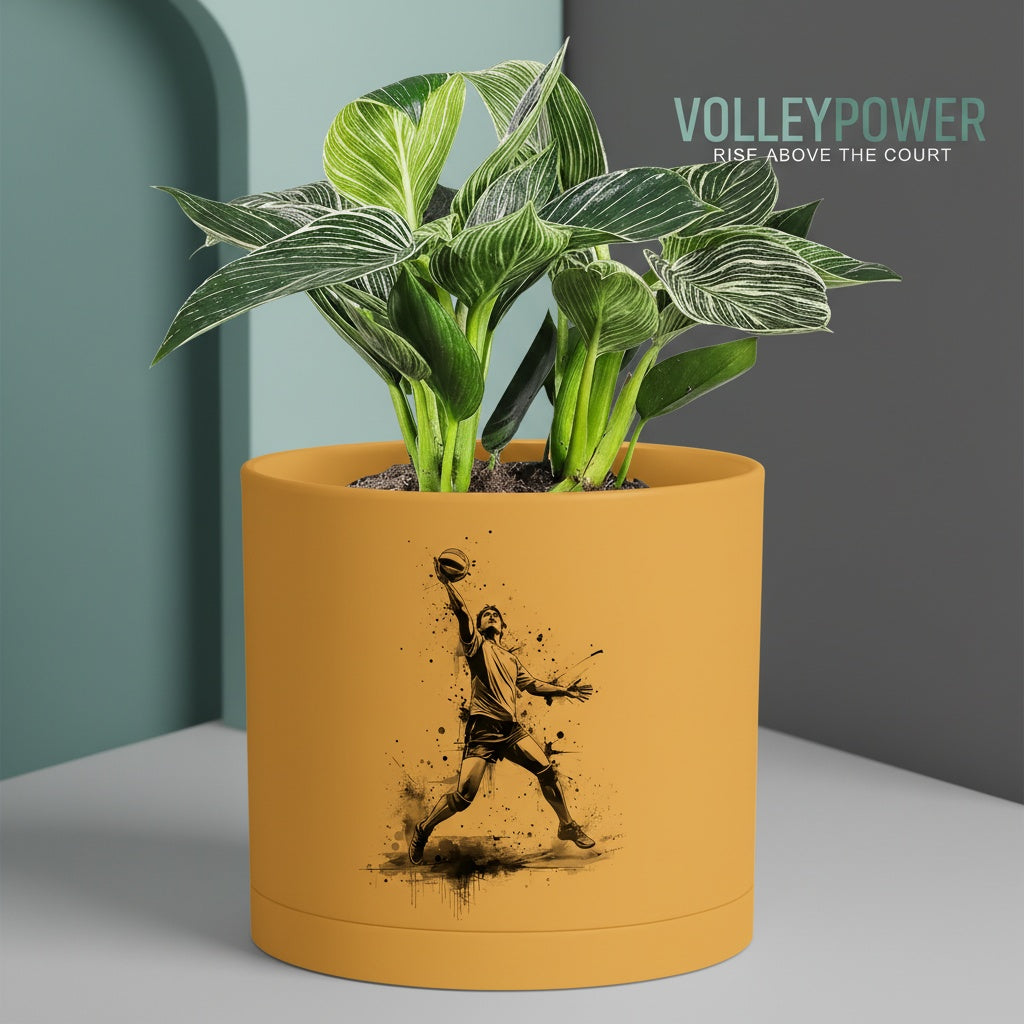 Modern Art Planter Pots with Drainage & Saucer 6-Inch – Custom Trendy Designs