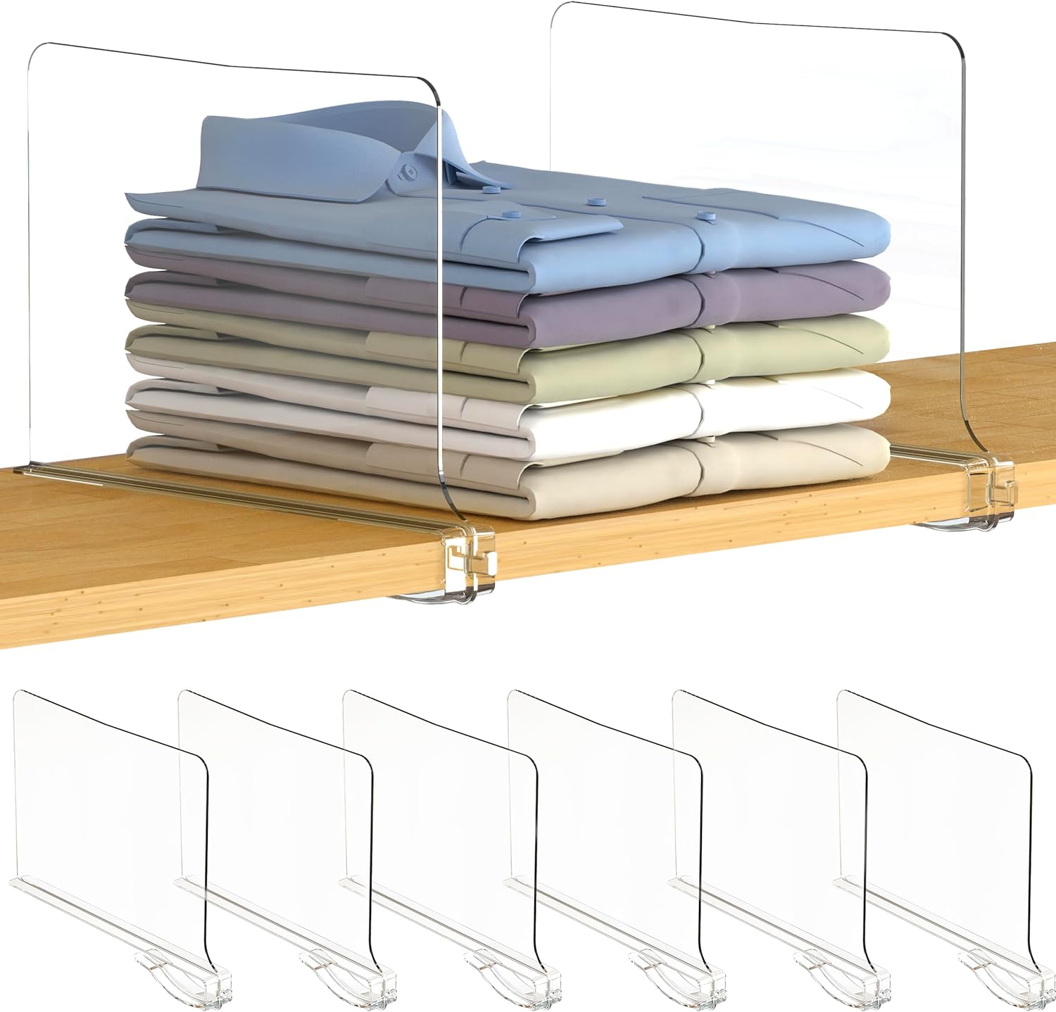 Acrylic Shelf Dividers for Closet Organization - Clear Closet ...