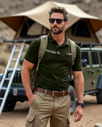 Polo Shirt Short Sleeves Quick Dry Performance Tactical Pique Jersey Golf Shirt