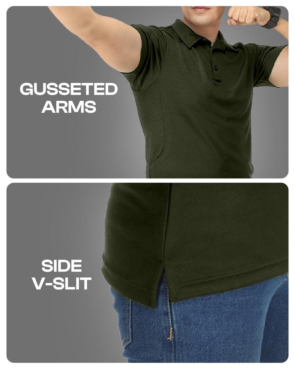 Polo Shirt Short Sleeves Quick Dry Performance Tactical Pique Jersey Golf Shirt