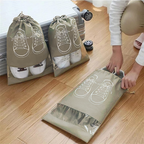 Shoe Bags for Travel Dust-proof Clear Window Non-Woven with Rope packing luggage suitcase Pouch Storage Organizer for Men and Women