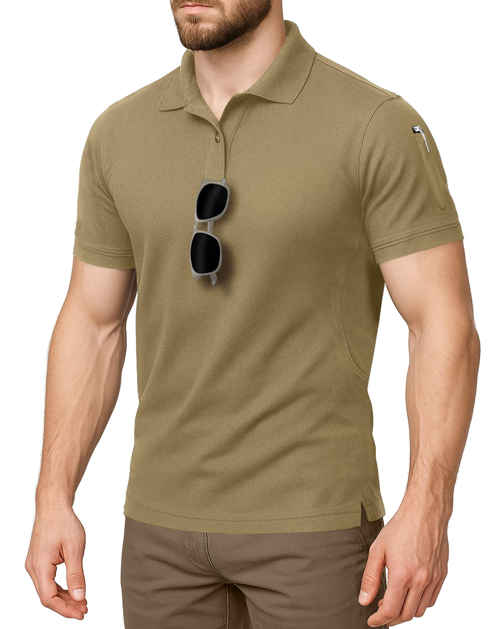Polo Shirt Short Sleeves Quick Dry Performance Tactical Pique Jersey Golf Shirt
