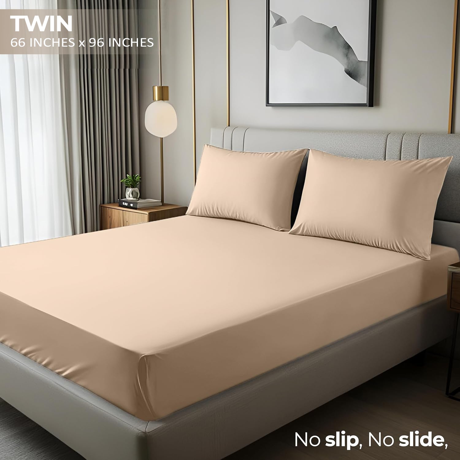 3 Piece Bed Sheets, Soft and Breathable Microfiber, Includes 1 Flat Sheet and 2 Pillowcases