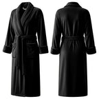 Premium Women's Plush Long Bathrobe - Soft Warm Fleece Robe with Shawl Collar for Spa & Home